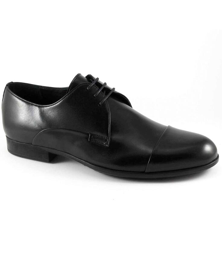MELLUSO U24401 nero scarpe uomo derby elegante pelle puntale
