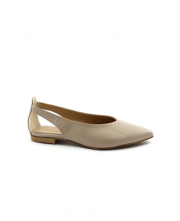 MALLY 6817 NIVOLET grigio beige scarpa bassa donna punta ballerina pelle elastico