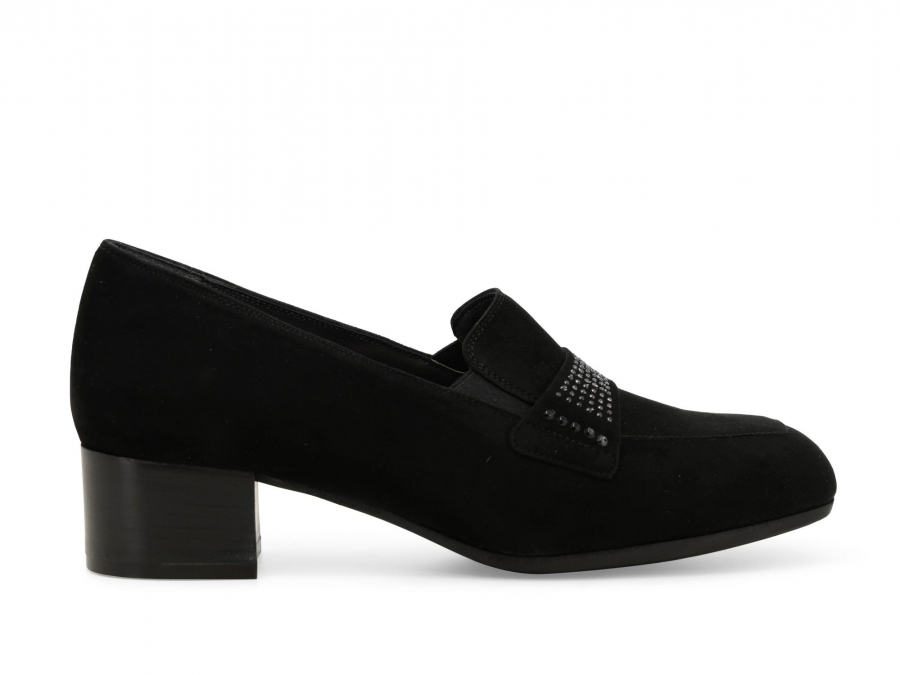 Mocassino donna in camoscio nero x5345z