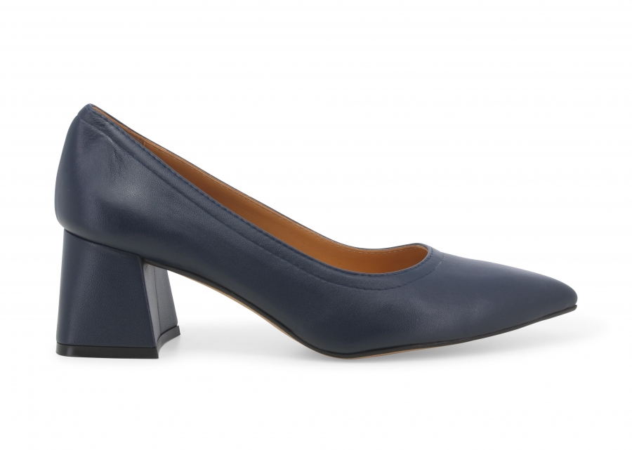 Décolleté donna in pelle blu abyss d175z