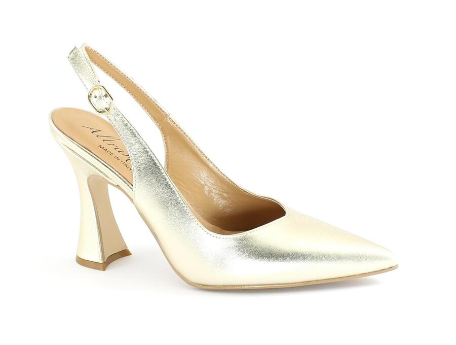 ALTRAMAREA 47513 laminato platino oro scarpe donna decolletè punta tacco
