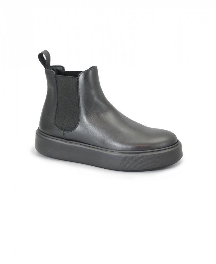 FRAU 41L2 WILL FANCY nero scarpe donna stivaletti tronchetti beatles elastico pelle platform