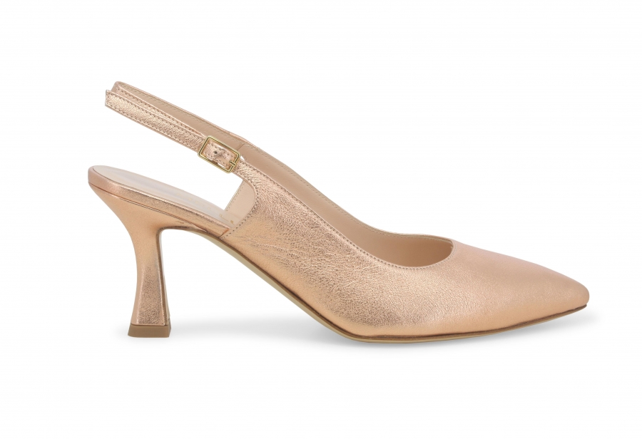Décolleté donna slingback in pelle rosa contour d165zv