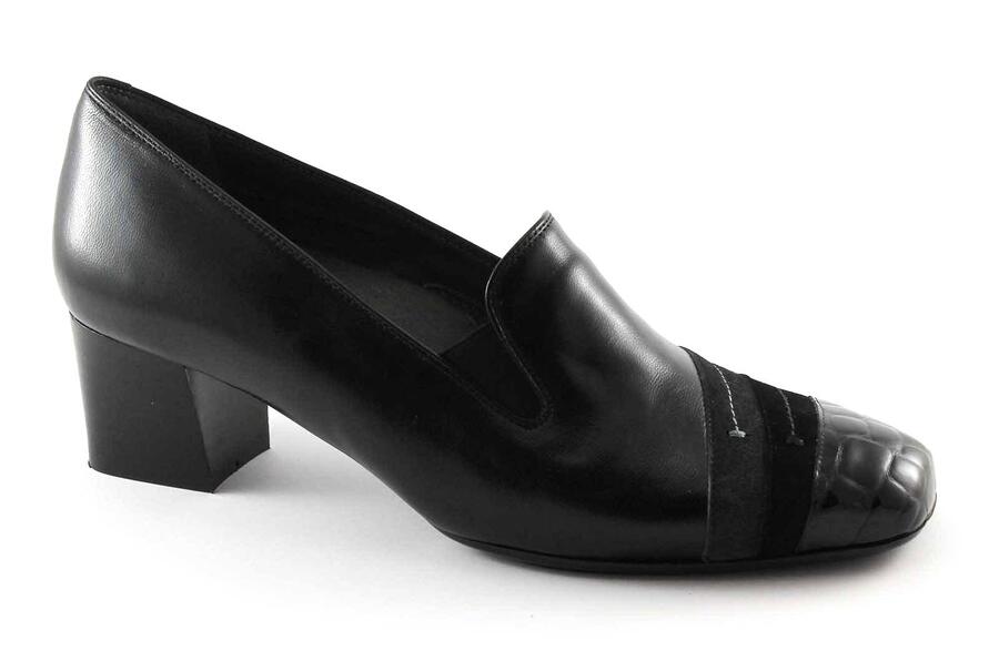 MELLUSO X5469 nero scarpe donna montante comfort elastici tacco