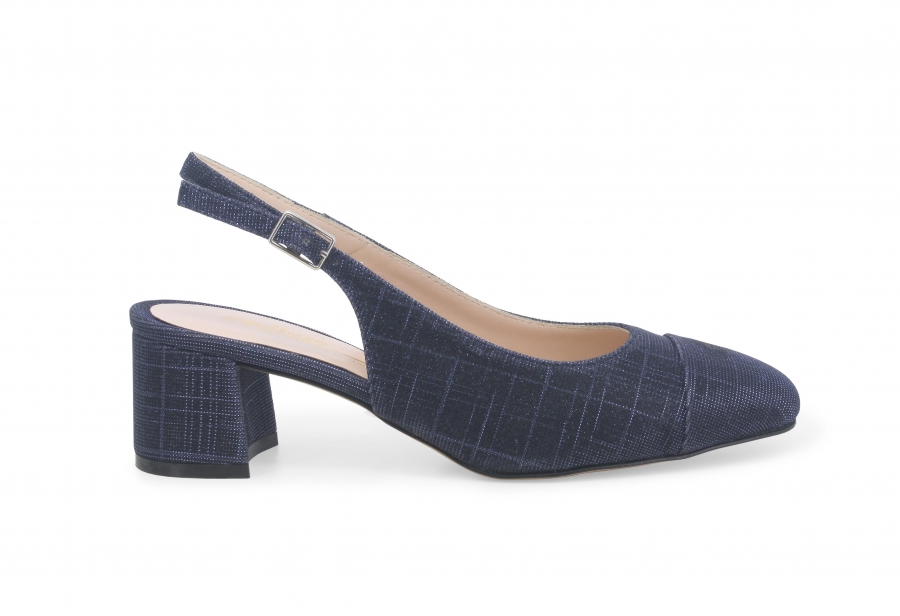 Décolleté donna in tessuto blu notte e1301z