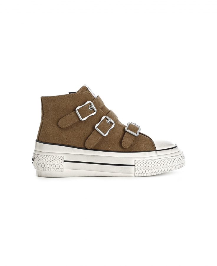CAFè NOIR DM9002 cuoio scarpe donna sneakers alte fibbie zip