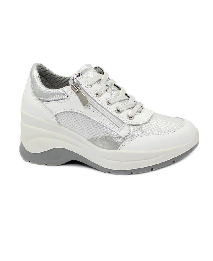 IGI&CO 5655700 bianco scarpe donna sneakers lacci zip pelle lacci memory foam