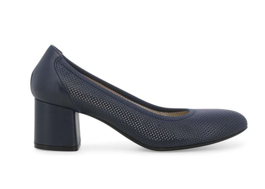 Décolleté donna in pelle blu abyss d106z