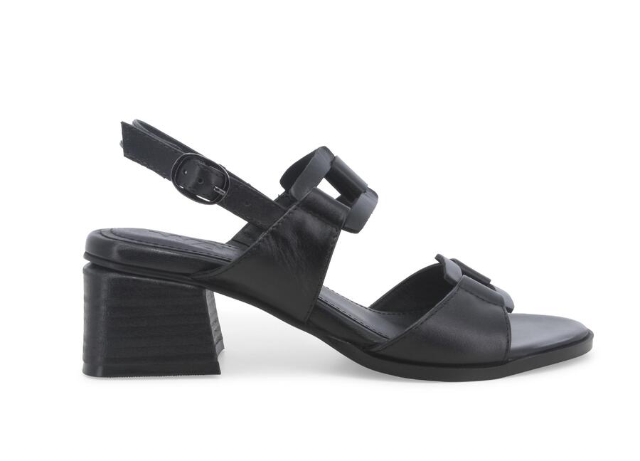 Sandalo donna in pelle nero k35309