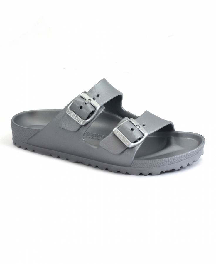 BIRKENSTOCK ARIZONA EVA 1003491 silver grigio ciabatte donna fibbie gomma