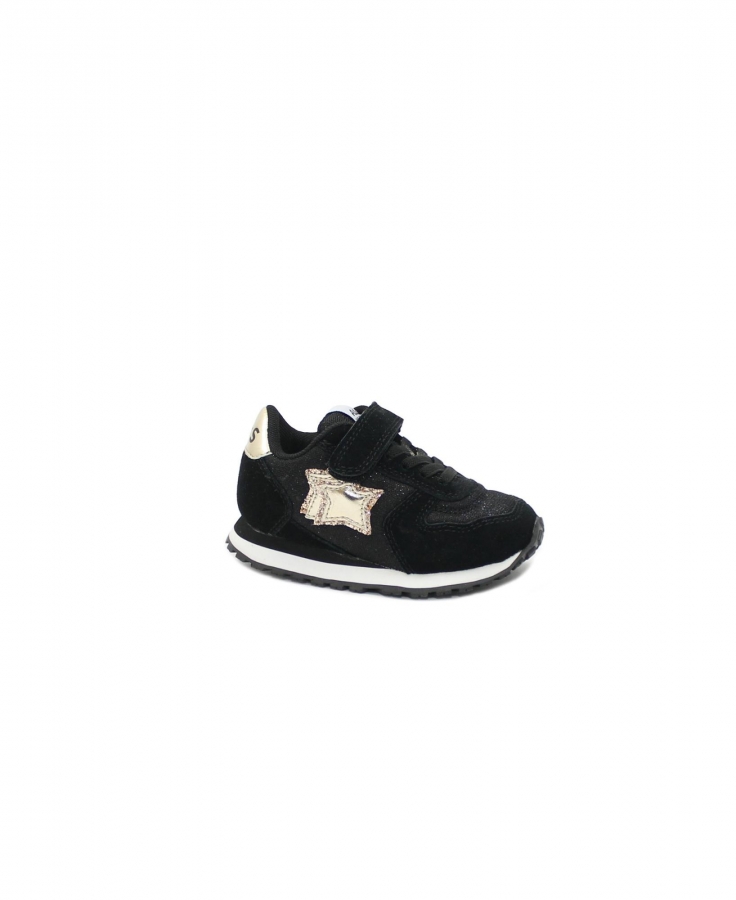 ATLANTIC STARS BEN BENG01 31/35 black gold nero scarpe bambina sneakers strappo elastico glitter