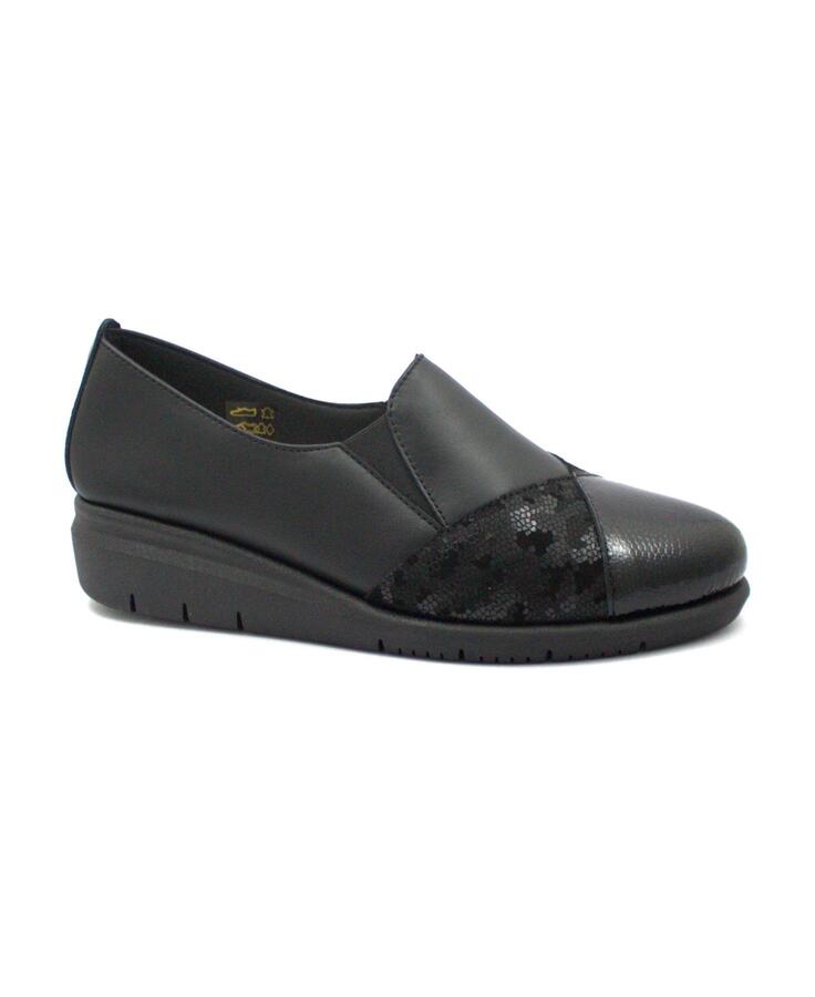 GRUNLAND RYSA SC5565 nero scarpe donna zeppetta elastici pelle
