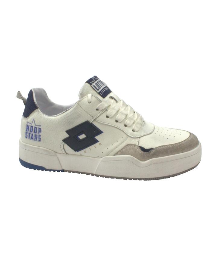LOTTO LEGGENDA 219574 white blue bianco scarpe uomo sneakers lacci pelle