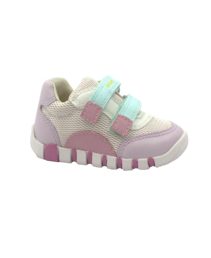GEOX B3558A pink lilac rosa scarpe bambina sneakers strappi tessuto traspiranti