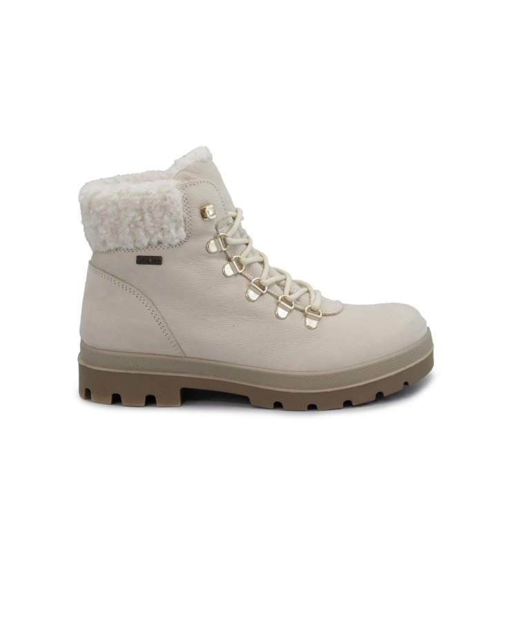 ENVAL SOFT TEX panna scarpe donna scarponcini lacci pelo