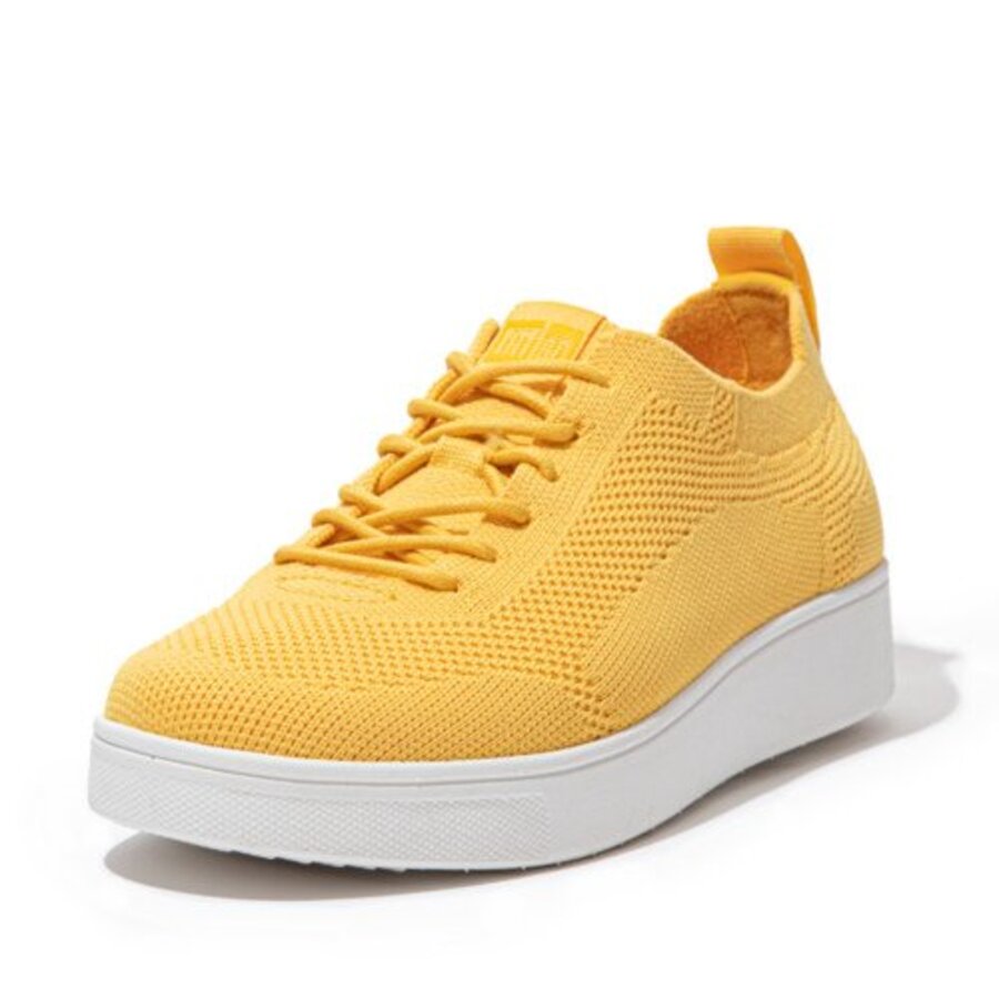 FitFlop RALLY TONAL KNIT SNEAKERS SUNSHINE YELLOW (size: 37,5)