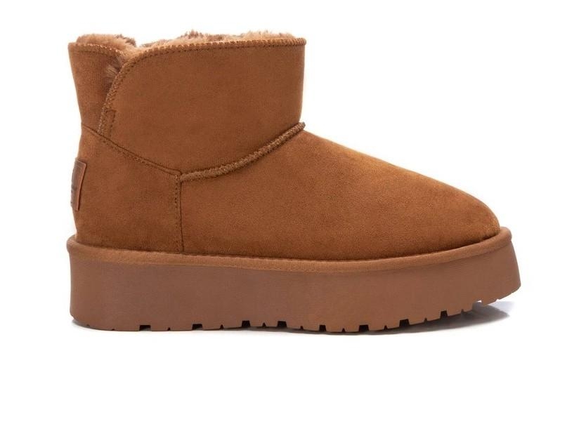 XTI boot platform camel bassi finto pelo vegan imbottiti caldi