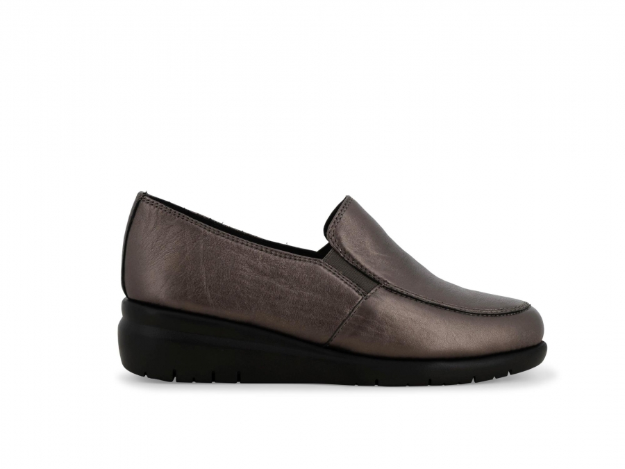Mocassino donna comodo in pelle acciaio k55234z