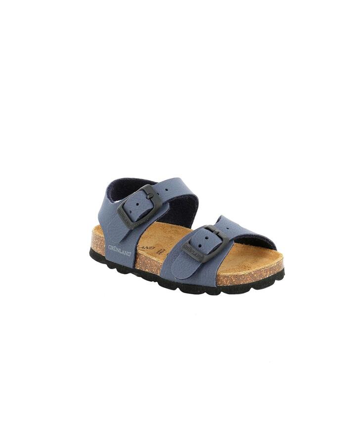GRUNLAND ARIA SB0025 blu scarpe sandalo bambino fibbie birk