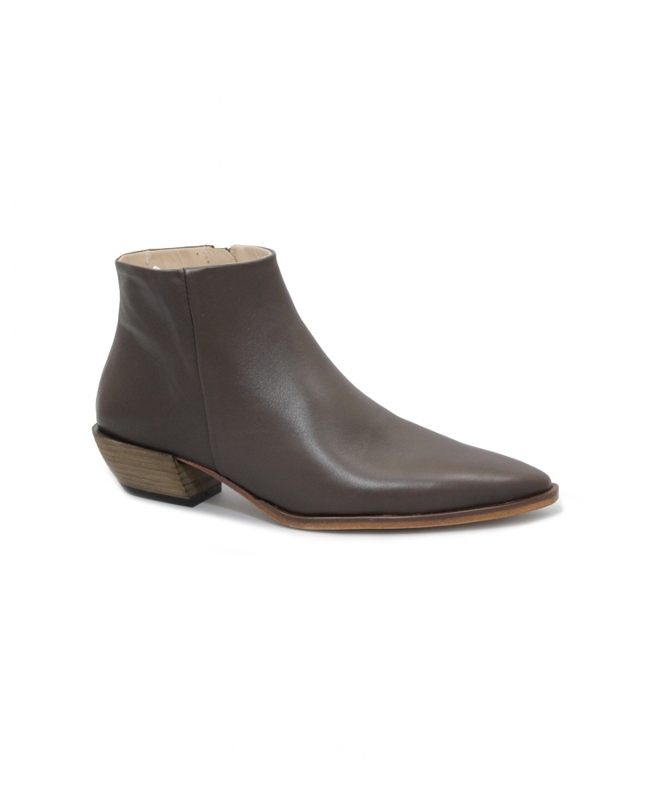 NEOSENS 3352 RUCHE brown marrone scarpe donna stivaletto tronchetto pelle tacco zip