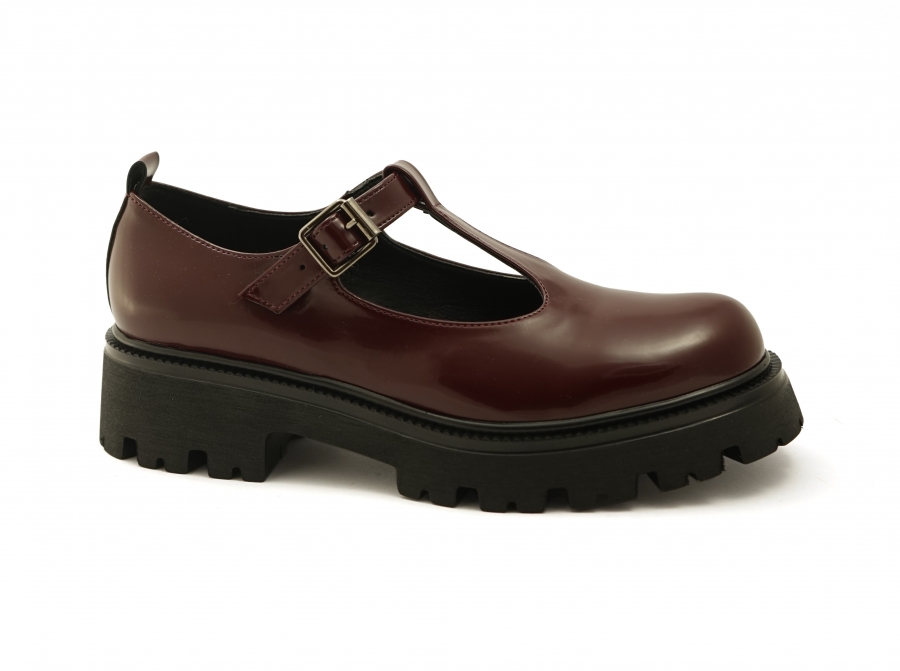 VSI SOHO scarpe basse Mary Jane vegan bordò suola spessa Made in Italy