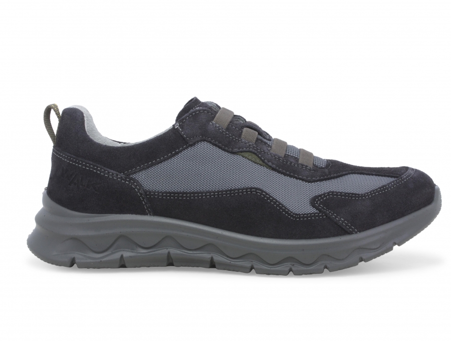 Sneakers uomo in camoscio e tessuto blu u15539