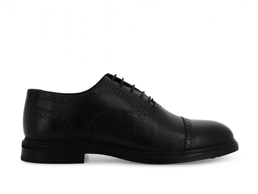 Scarpa classina stringata uomo con puntina in pelle blu navy u56049