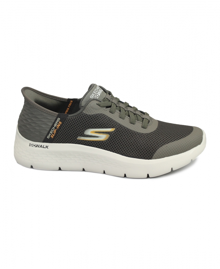 SKECHERS 216324 GO WALK FLEX SLIP-INS brown marrone scarpe uomo elastici memory foam