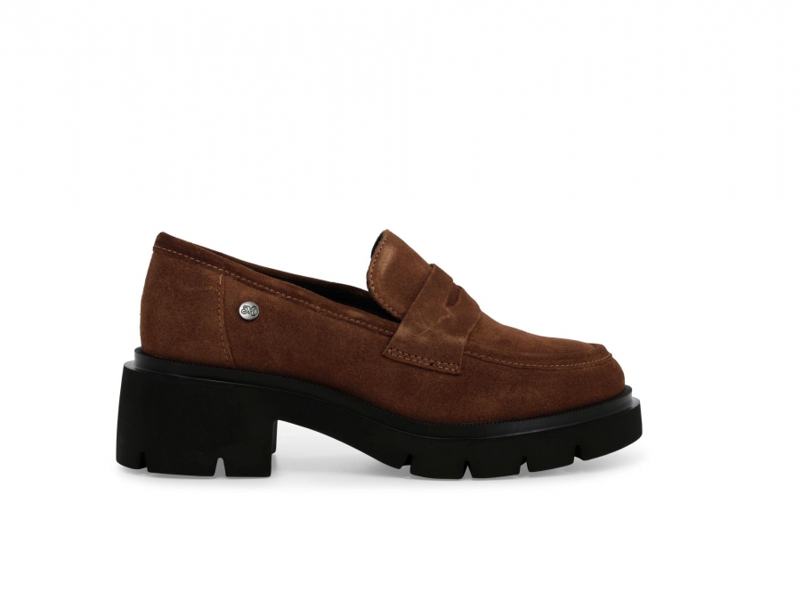 Mocassino donna in camoscio beige sigaro k55519