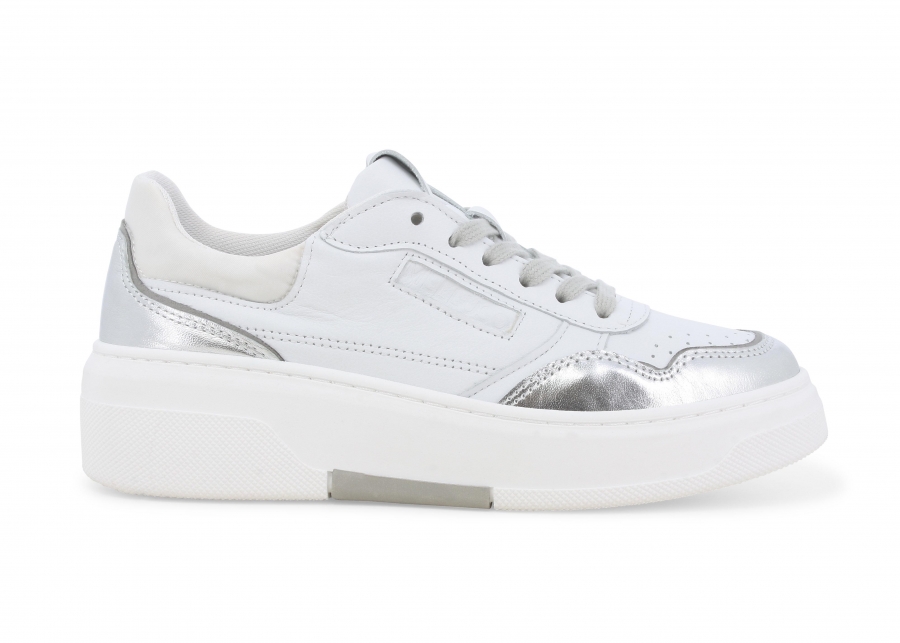 Sneakers donna in pelle bianco 034370