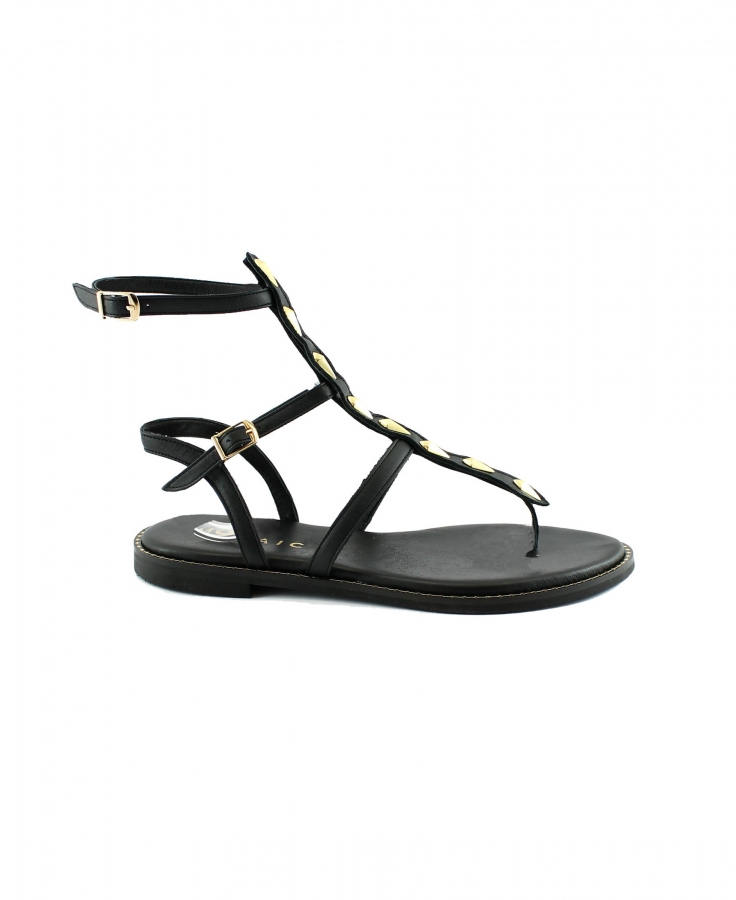 MOSAIC P5060 black nero sandali donna schiava cinturini fibbie fasce pelle