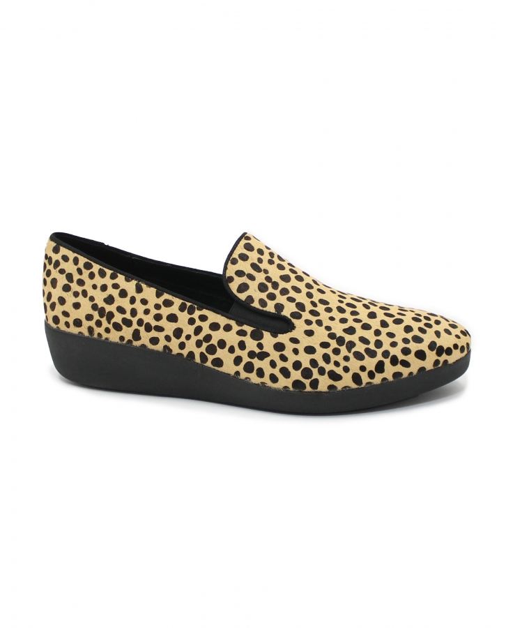 FITFLOP 661-322 F-POP SKATE leopard scarpe donna ballerina pelle
