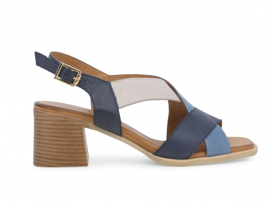 Sandalo donna in pelle nero multiblu k56110z