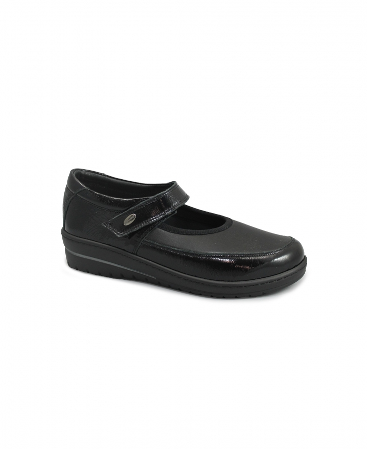 GRUNLAND NILE SC5389 nero scarpe donna ballerine estraibile strappo zeppa