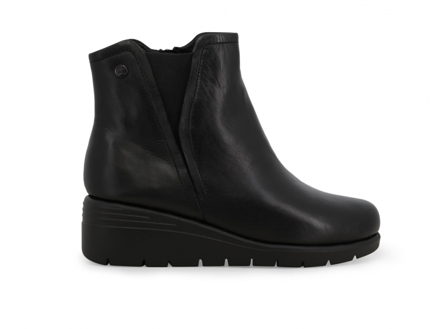 Stivaletto donna comodo in pelle nero k55279z