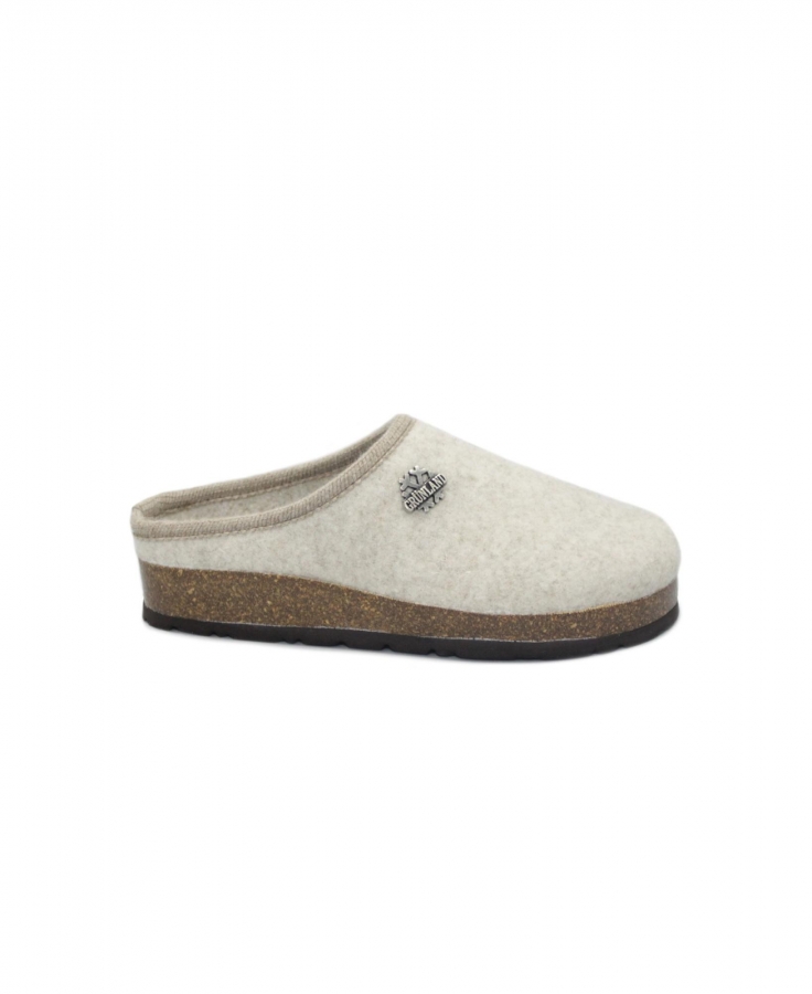 GRUNLAND SARA CB0169 panna ciabatte donna plantare feltro lana