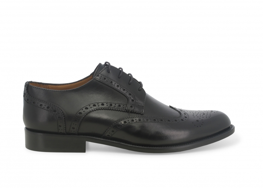 Scarpa uomo stringata derby coda di rondine in pelle nero u90604z