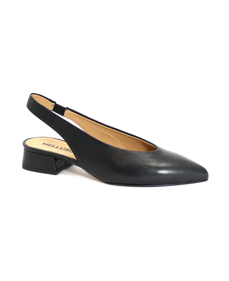 MELLUSO D156W nero scarpe donna sandali slingback tacco basso punta pelle