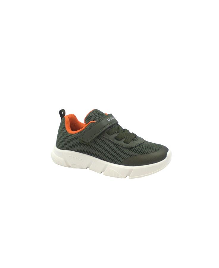 GEOX J36DMD dark green scarpe bambino sneakers strappo elastici tessuto traspiranti
