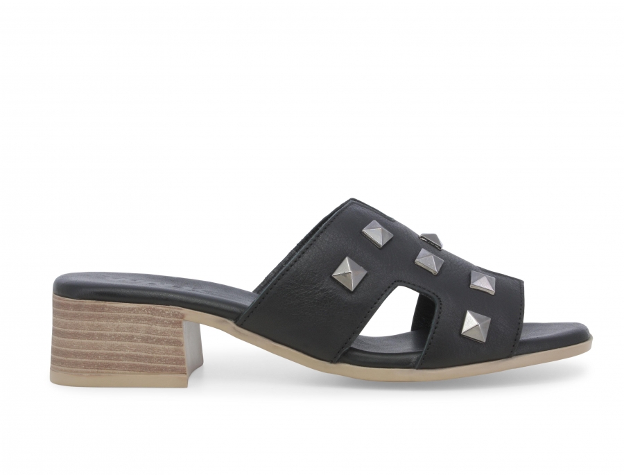 Ciabatta donna in pelle nero k56018z