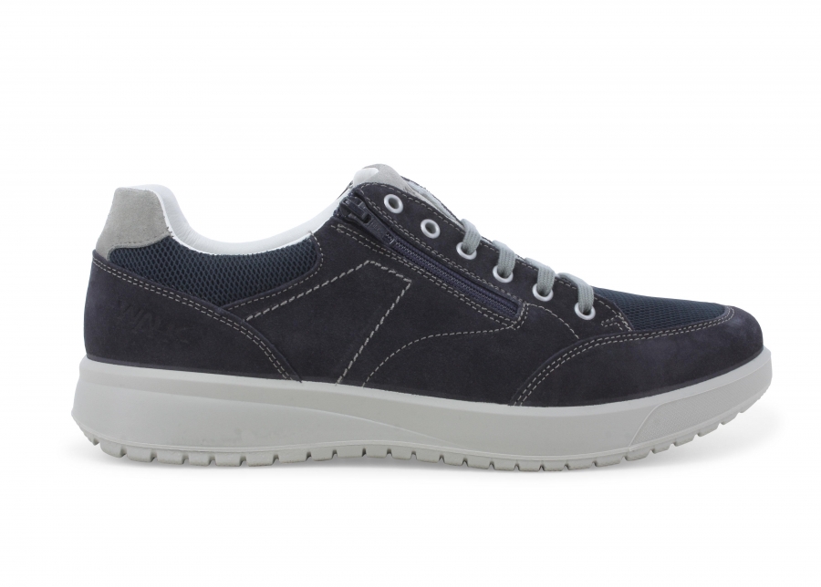 Sneakers uomo in camoscio e tessuto blu u15531z
