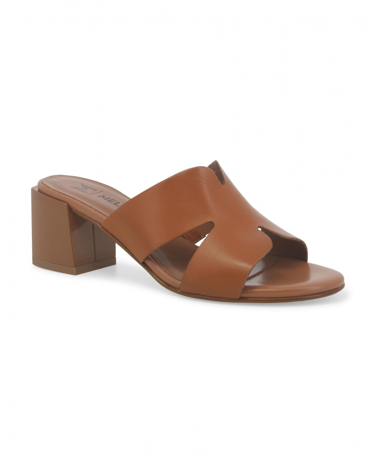 MELLUSO K35136Z cognac ciabatte donna tacco pelle