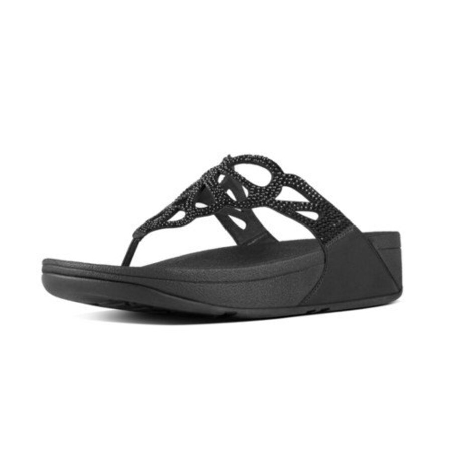 FitFlop BUMBLE CRYSTAL TOE POST BLACK es (size: 40)