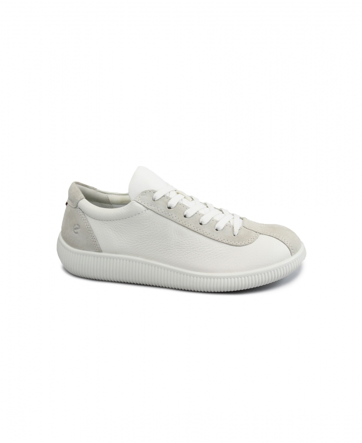 ECCO SOFT ZERO W 220253 white bianco scarpe donna sneakers pelle lacci