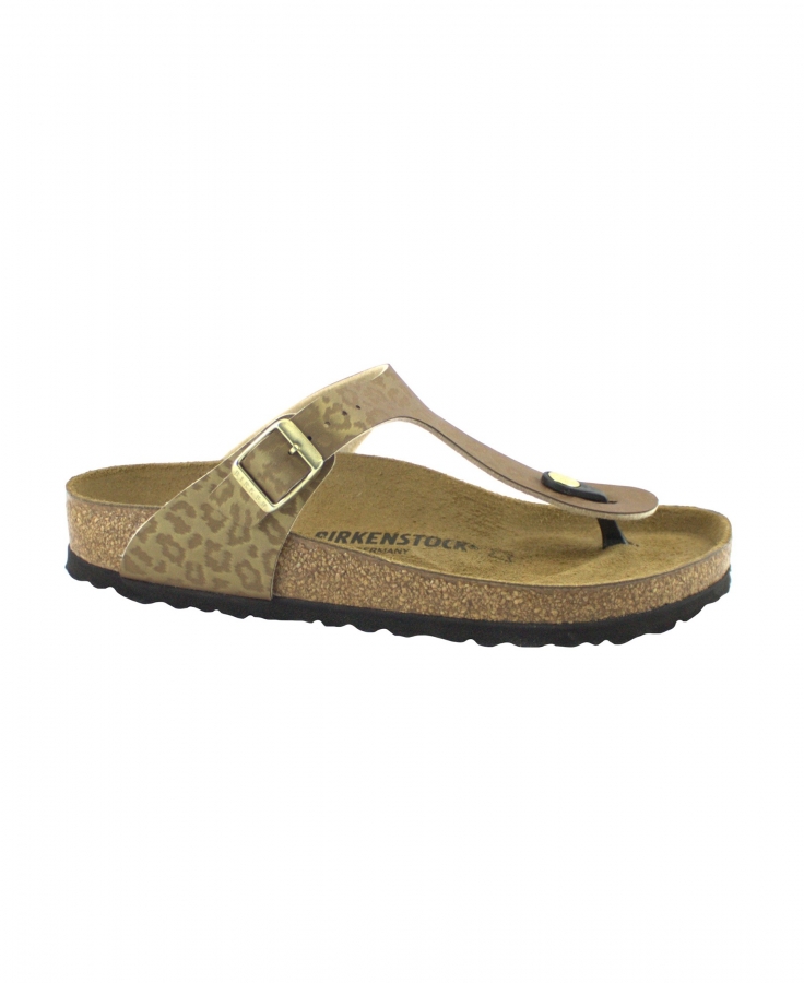 BIRKENSTOCK GIZEH BS 1016777 leopard gold ciabatte donna infradito fibbia