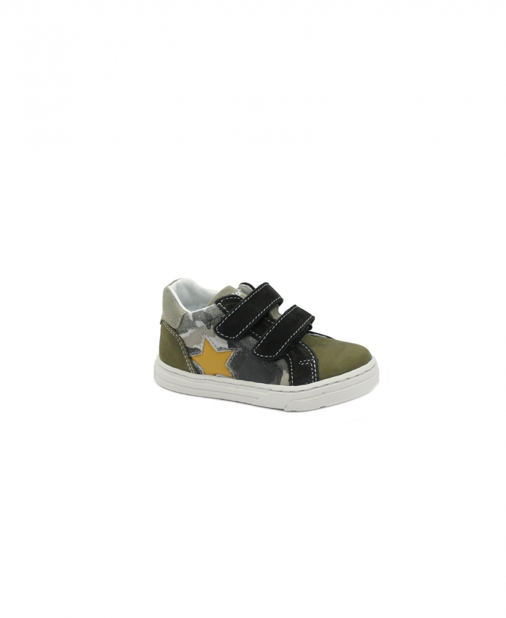 BALOCCHI 642228 MINI 22/25 carciofo verde militare scarpe bambino sneakers pelle strappi primi passi