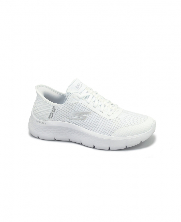 SKECHERS 150067 ARCH FIT 2.0 white silver bianco scarpe sneakers donna lacci VEGAN