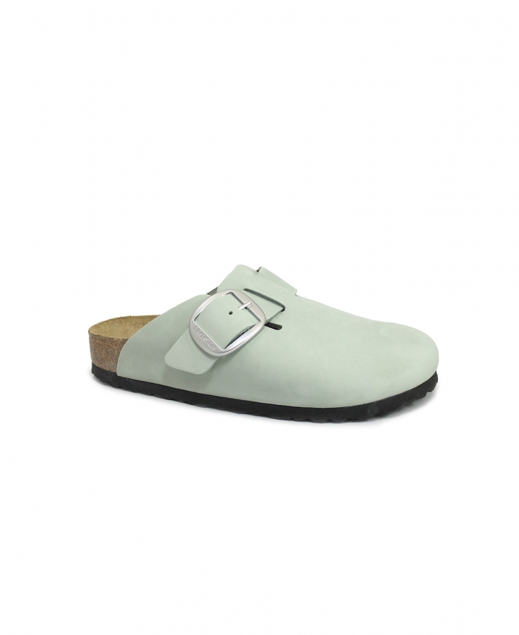 BIRKENSTOCK BOSTON BIG BUCKLE 1029303 pure sage verde salvia ciabatta zoccolo donna fibbia