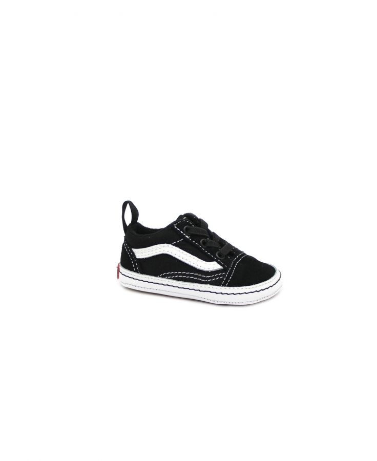 VANS 3U8K6BT1 OLD SKOOL CRIB black white nero scarpe snakers bambino culla laccio elastico