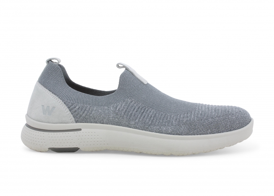 Mocassino uomo in tessuto grigio u41121z